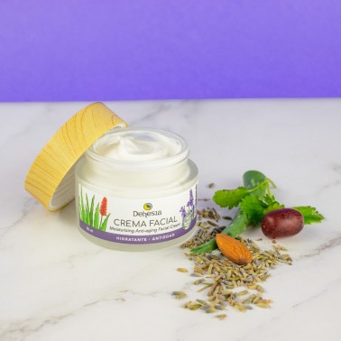 Crema Facial Hidratante-Antiedad BIO con Lavanda, Aloe Vera y Bakuchiol - Dehesia