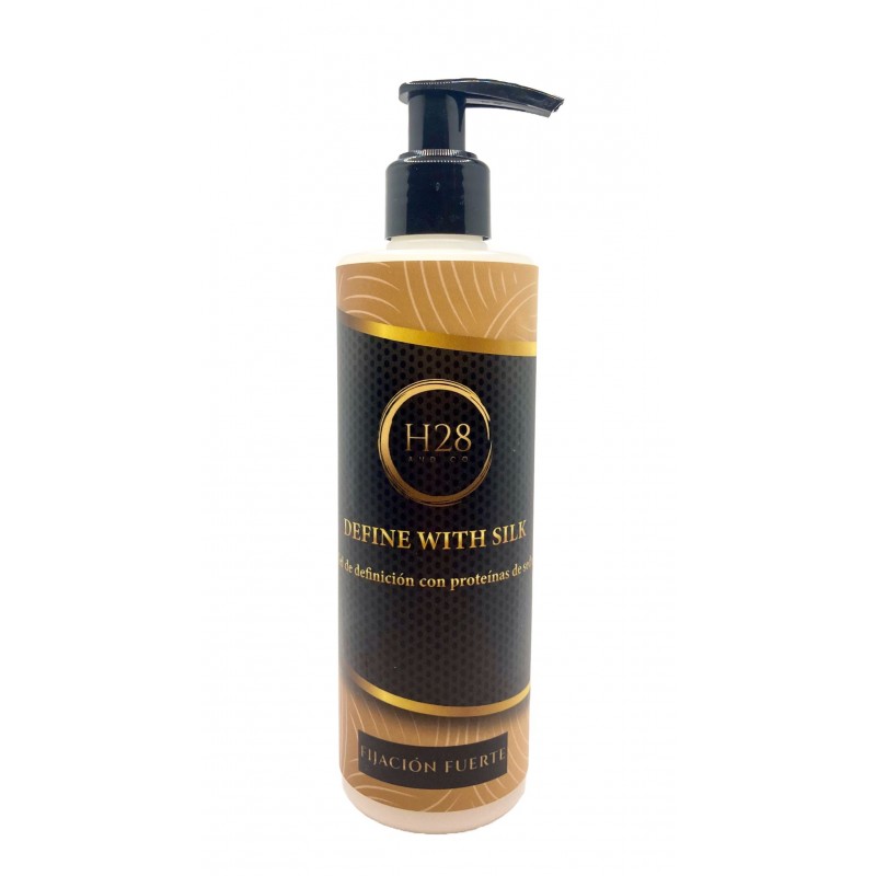 DEFINE WITH SILK - Gel de definición con fijación fuerte 250ml - H28 & CO