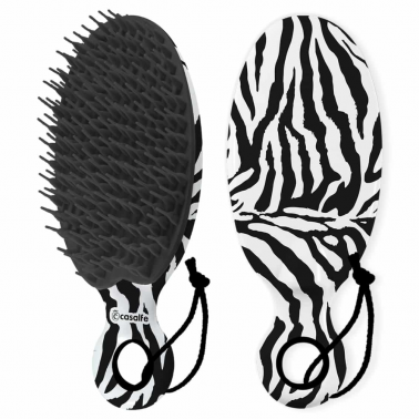 Casalfe Cepillo Desenreda, Escurre y Reparte la mascarilla Cebra