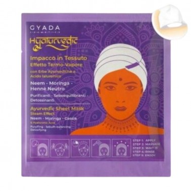 Gyada Cabello Hyalurvedic Impacco Ayurvedico In Tessuto Purificante Neem, Moringa, Hennè Neutro 60ml