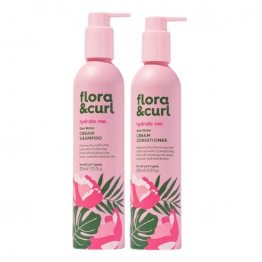 Flora & Curl Hydrate Me Rose Water Cleansing Duo 