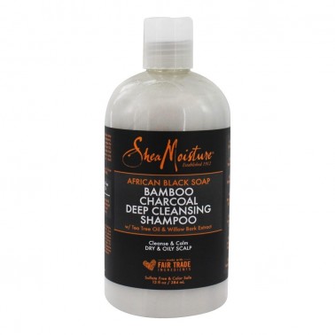 Shea Moisture African Black Soap Bamboo Charcoal Deep Cleansing Champú 348ml