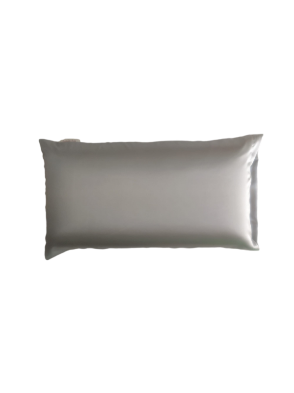 Funda de almohada de satén Gris Hoja 90x45cm - Sueños de Satén